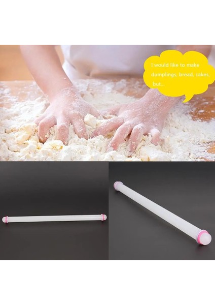 50CM Yapışmaz Şeker Craft Fondan Oklava Pişirme Kek Kurabiye Araçları Silikon Kabartma Oklava Yapışmaz Un Pişirme (Yurt Dışından)
