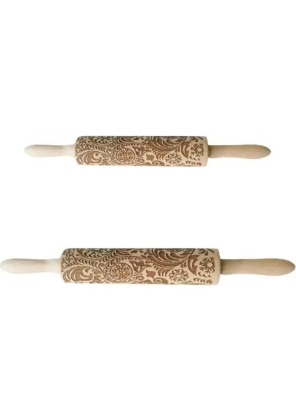 No.4 Tarzı 43CM Oklava Lotus Ahşap Noel Çiçeği Kar Tanesi Desen Rulo Lazer Kabartma Bisküvi Pişirme Dıy Mutfak Malzemeleri (Yurt Dışından)