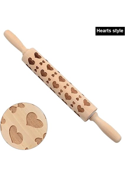 Kalp Tarzı Teenra Noel Kabartma Oklava Ahşap Oklava Fondan Kek Hamur Rulo Noel Oyulmuş Haddeleme Ake Araçları (Yurt Dışından)