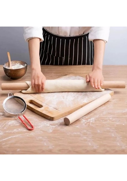 15X1.8CM Tarzı 4 Boyut Ahşap Oklava Makarna Köfte Yapmak Fondan Bisküvi Kek Araçları Pasta Rulo Hamur Rulo Mutfak Pişirme Aksesuarları (Yurt Dışından)