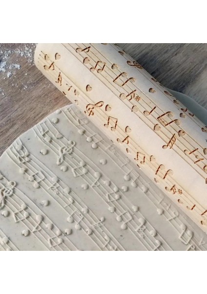 Müzik Desen Stili Müzikli Pasta Oklava Not Kabartma Ahşap Oklava Dıy Pişirme Kurabiyeleri Oyulmuş Stencil Kek Hamuru Desenli Rulo (Yurt Dışından) fiyatları