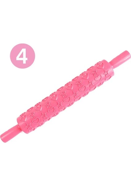 No.4 Tarzı Mutfak Aksesuarları Mutfak Pişirme Plastik Oklava Desenli Kurabiye Araçları Hamur Fondan Rulo Kek Pizza Pasta Rulosu (Yurt Dışından)