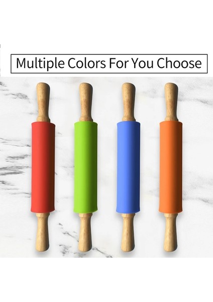 Kırmızı Stil L Beden 3 Boyutları Silikon Oklava Ahşap Saplı Pasta Hamur Unu Rulo Mutfak Pişirme Pişirme Aracı Yapışmaz Ev Oklava (Yurt Dışından) indirimleri