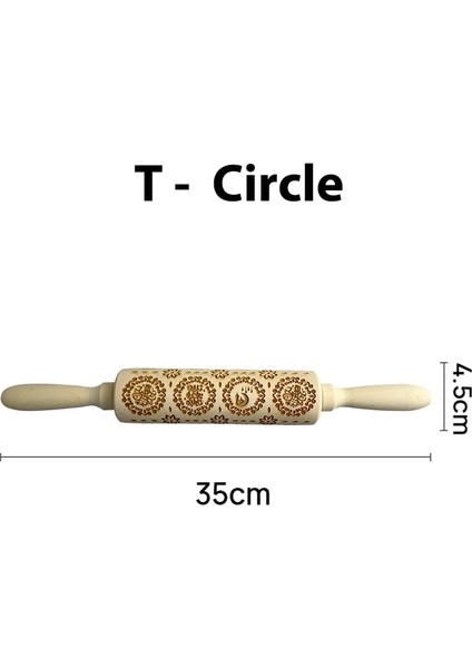 T-Daire Stili Kabartmalı Ahşap Oklava Oyulmuş Kabartma Oklava Noel Kar Tanesi Çiçek Desenli Kabartmalı Kurabiye Pişirme Için (Yurt Dışından)