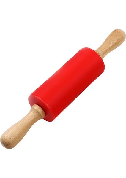Sb Tarzı Yapışmaz Silikon Oklava Ahşap Saplı Silikon Silindirler Oklava Çocuk Mutfak Pişirme Pişirme Aracı Makarna Kurabiye Hamuru (Yurt Dışından) fırsatları