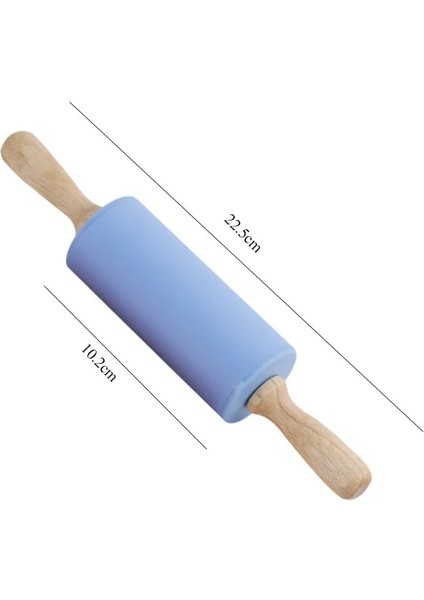 Mavi Stil 1 Adet Yapışmaz Topraklar Ahşap Saplı Silikon Haddeleme Astry Hamur Unu Rulo Ev Mutfak Pişirme Pişirme Aletleri (Yurt Dışından)