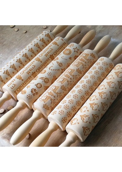 Kalp Tarzı 35CM Kabartma Ahşap Oklava Pişirme Kurabiye Erişte Bisküvi Waffle Oyulmuş Rulo Noel Ren Geyiği Kar Tanesi Paskalya Yumurtası Tavşan (Yurt Dışından) modelleri