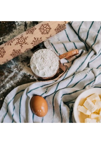 F Stili Noel Geyik Ahşap Oklava Kabartma Pişirme Kurabiye Erişte Bisküvi Fondan Kek Hamur Desenli Merdane Kar Tanesi (Yurt Dışından) fırsatları