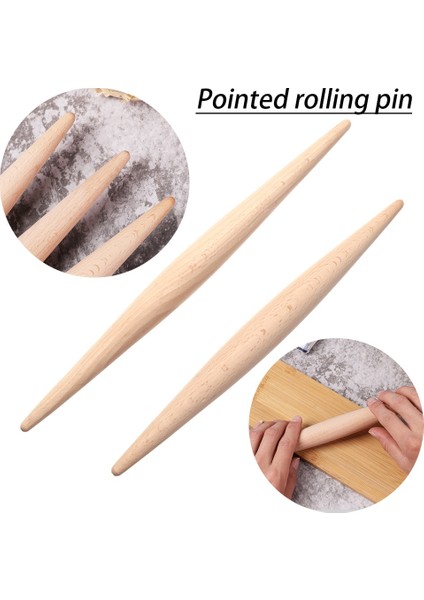 30CM Tarzı 30CM cm Oklava Ahşap Fondan Kek Hamur Rulo Yapışmaz Pişirme Aracı Alet Makarna Hamur Hamuru Cilt Makinesi Çift Ucu (Yurt Dışından)