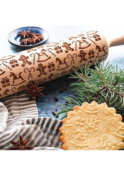 B Tarzı Noel Yuvarlanan Kaya Kar Tanesi Elk Ahşap Yuvarlanan Kabartma Pişirme Kek Dekorasyon Araçları Kurabiye Mutfak Aksesuarları (Yurt Dışından) modelleri