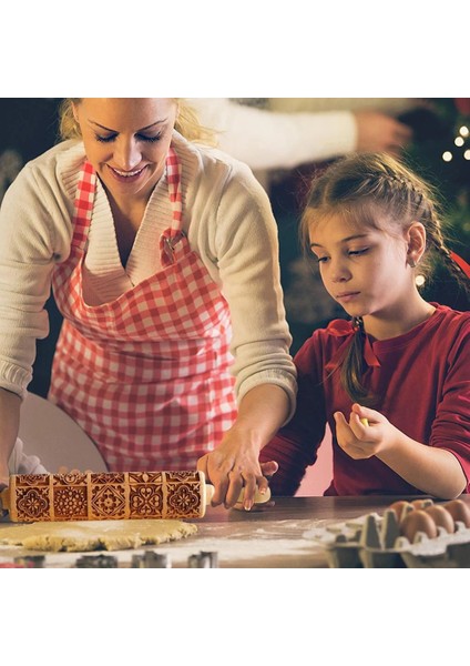 35X4.5CM Q Stili Noel Ahşap Kabartma Oklava Fondan Hamur Vintage Desen Oyulmuş Rulo Sopa Pişirme Pasta Aracı Pişirme Aksesuarları (Yurt Dışından) indirimleri