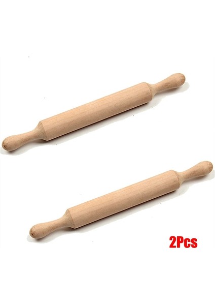 B-2pcs Tarzı Yazın 20X2.8CM Mini Rolling M Ahşap Saplı Çocuklar Için Mutfakta Hamur Açma Makinesi, Play-Doh, Crafting ve Yaratıcı Oyun (Yurt Dışından)