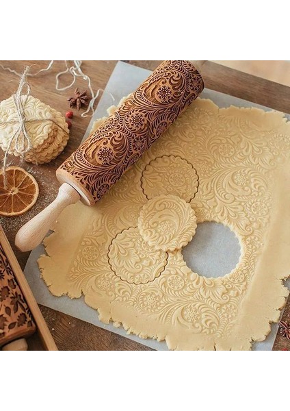 A2 Stili Noel Yuvarlanan Owflake Elk Ahşap Yuvarlanan Kabartma Pişirme Aracı Kurabiye Bisküvi Fondan Kek Desenli Rulo (Yurt Dışından) fiyatları
