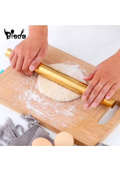 Gümüş-1 Adet Tarzı 33CM 1 Adet Paslanmaz Çelik Oklava Mutfak Gereçleri Hamur Rulo Fırında Pizza Erişte Kurabiye Köfte Yapışmaz Pişirme Aracı (Yurt Dışından) indirimleri