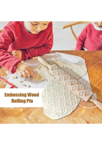 No.2 Tarzı Noel Oklava Lazer Ahşap Noel Kabartma Merdane Hamur Çubuğu Pişirme Pasta Aracı Yeni Yıl Noel Dekorasyonu (Yurt Dışından) fırsatları