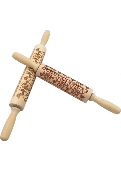 Silindir Buz Çiçeği Stili Noel Kabartma Oklava Pişirme Kurabiye Erişte Bisküvi Fondan Kek Hamur Oyma Rulo Ren Geyiği Ahşap Oklava (Yurt Dışından) fiyatları