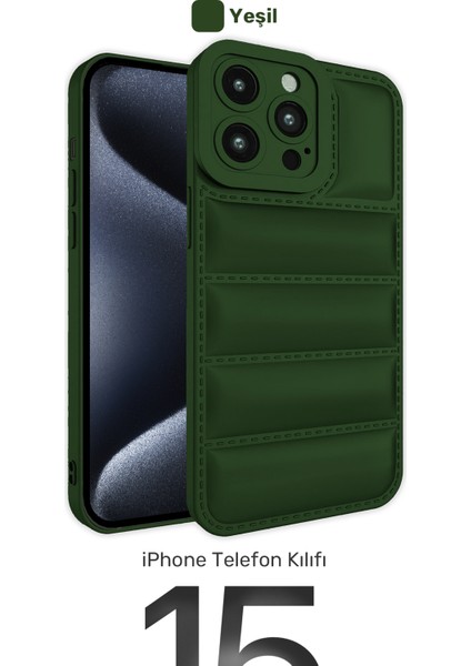 iPhone 15 Pro Uyumlu Airbag Puffer Modeli Darbeye Dayanıklı Silikon Şişme Kılıf