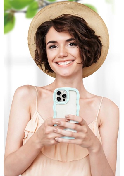 iPhone 15 Pro Max Uyumlu Dalgalı Çerçeveli Darbeye Dayanıklı Silikon Telefon Kılıfı fırsatları