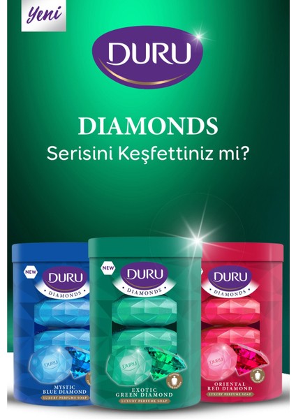 Diamonds Serisi Exotic Green Diamond Güzellik Sabunu 4 x 90 gr x 3 Paket