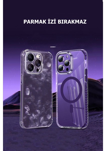 iPhone 15 Uyumlu Kılıf Magsafe Şarj Özellikli Kapak Antishock Yüksek Koruma Sararmaz Kapak Tpu