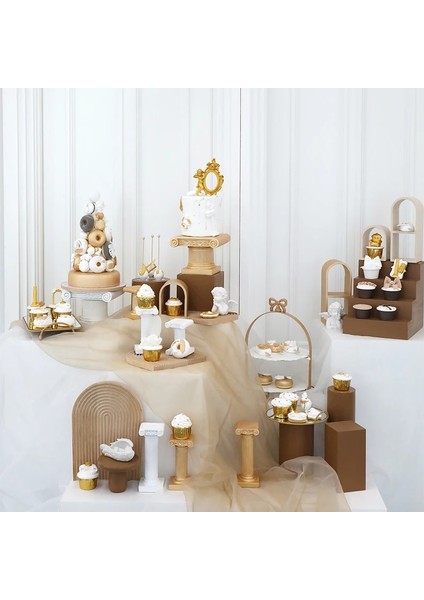 13,5 cm Tarzı Sweetgo Roma Sütun Kek Masa Dekorasyon Standı Cam Tepsi Kek Araçları Romanesk Tarzı Plaka Açık Düğün Parti Kiti (Yurt Dışından)