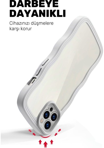 iPhone 15 Pro Max Uyumlu Dalgalı Çerçeveli Darbeye Dayanıklı Silikon Telefon Kılıfı modelleri