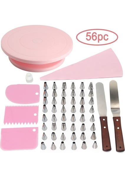 COOK-062 Stili Kek Standı Döner Tabla Döner Taban Kek Plastik Hamur Bıçağı Dekorasyon 10 Inç Kremalı Kek Stand Seti Kek Döner Döner Tabla Aracı (Yurt Dışından)
