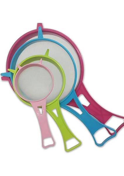 4 Adet Süzgeç Elek Stili Yeni Plastik Ince Örgü Filtre Kevgir Soya Sütü Elek Un Elek Saplı Suyu ve Çay Filtresi Mutfak Alet Takımları (Yurt Dışından)