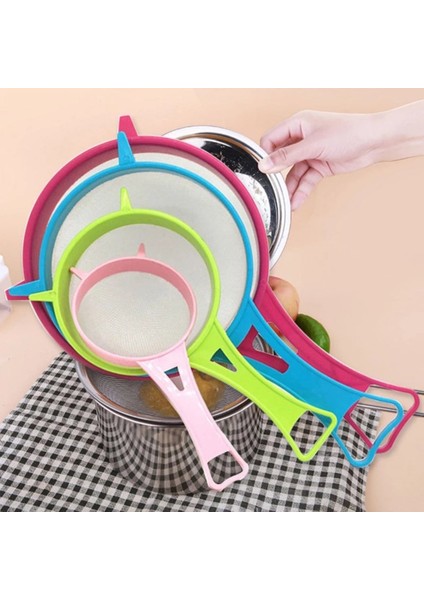 4 Adet Süzgeç Elek Stili Yeni Plastik Ince Örgü Filtre Kevgir Soya Sütü Elek Un Elek Saplı Suyu ve Çay Filtresi Mutfak Alet Takımları (Yurt Dışından) modelleri