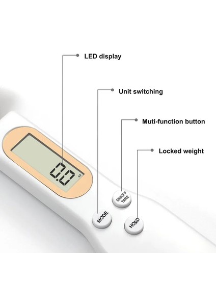 Ss Gümüş Stili 500G.1G Taşınabilir Kaşık Ölçek LCD Dijital Mutfak Ölçme Gram Elektronik Gıda Kahve Şeker Gram Asılı Tartı Aracı (Yurt Dışından)
