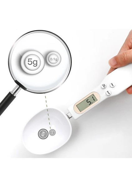 Siyah Stil 500G Mutfak Dijital Kaşık Ölçeği Elektronik LCD Ekran Gram Gıda Ölçme Terazileri Pişirme Pişirme Aksesuarları (Yurt Dışından)