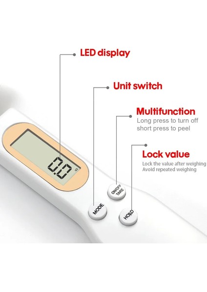 Siyah Stil 500G Mutfak Dijital Kaşık Ölçeği Elektronik LCD Ekran Gram Gıda Ölçme Terazileri Pişirme Pişirme Aksesuarları (Yurt Dışından)