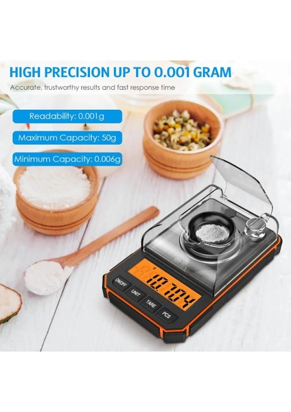 Yeşil Stil 0.001G Elektronik Dijital Tartı Taşınabilir Erkek Hassas Profesyonel Cep Tartı Miligram 50G Kalibrasyon Ağırlıkları (Yurt Dışından)