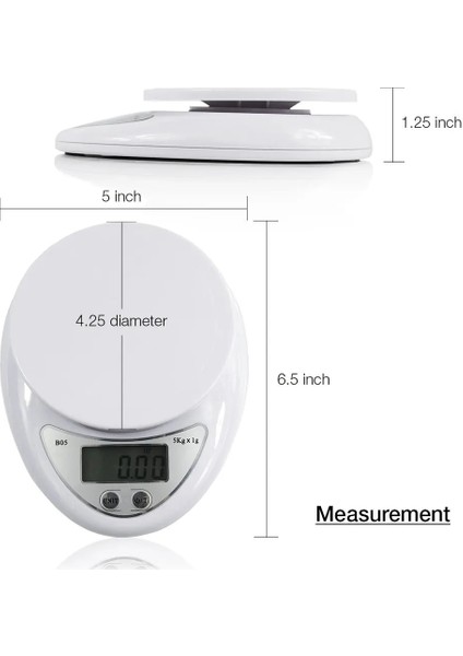 5kg 5kg Mutfak Terazisi Elektronik Dijital Terazi Taşınabilir LED Ekran Gıda Ağırlığı Kichen Aksesuarları Pişirme Kahve Tartı Pişirme Araçları (Yurt Dışından)