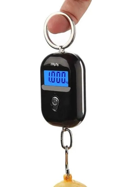 Pembe Tarzı 25KG x 5g Dijital Asılı Tartı Mini Elektronik Bagaj Kancası Tartı LCD Arkadan Aydınlatmalı Mutfak Steelyard (Yurt Dışından)