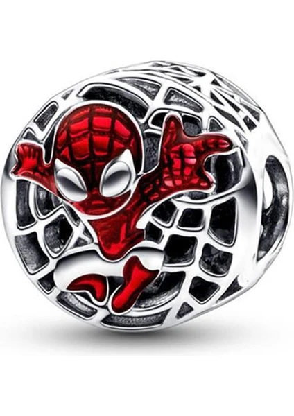 Kırmızı Marvel Spiderman Yuvarlak Charm