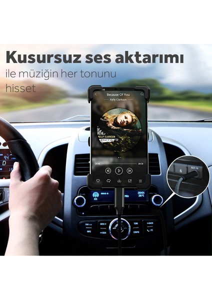 by Deji iPhone Lightning Aux 3.5mm Ses Kablosu 1.2m Stereo Ses