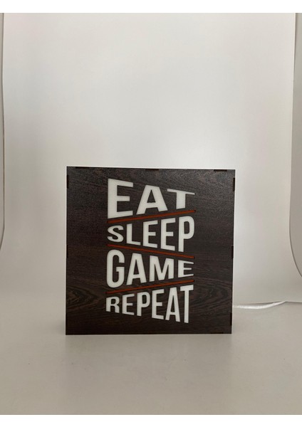 Eat Sleep Game Repeat - Işıklı Dekor