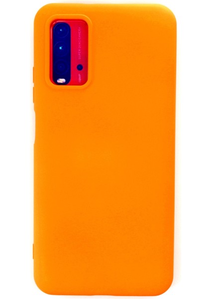 Xiaomi Redmi 9t Kılıf Nano Içi Kadife Silikon - Turuncu