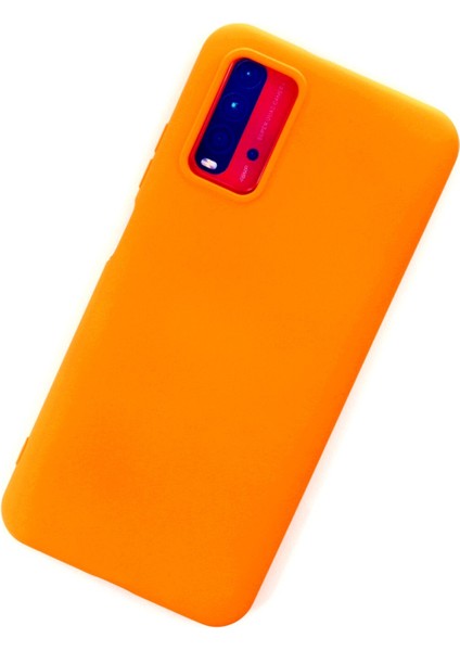 Xiaomi Redmi 9t Kılıf Nano Içi Kadife Silikon - Turuncu