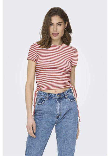 Onlwendy S/s Ruchıng Top Jrs 15284982 Gül Rengi
