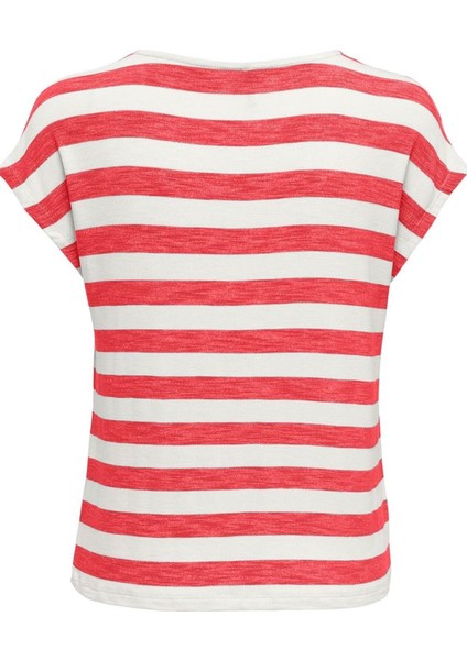 Only Onllıra Lıfe S/s V-Neck Top Jrs Noos 15252103 Gül Rengi