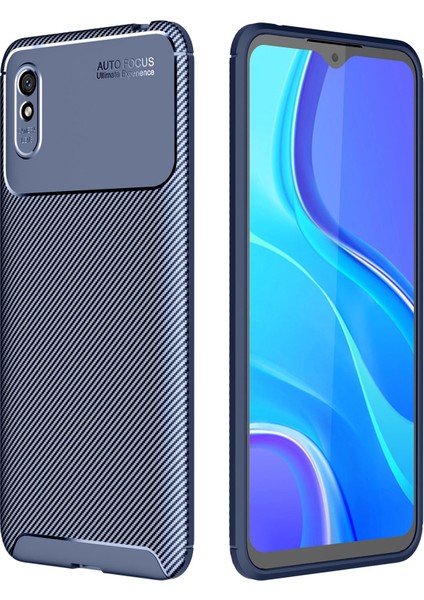 Xiaomi Redmi 9A Kılıf Focus Karbon Silikon - Lacivert