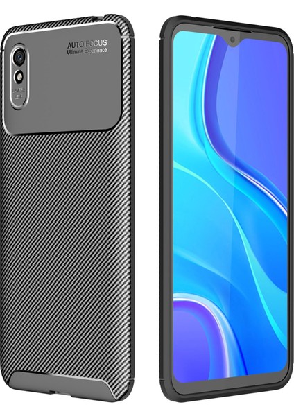 Xiaomi Redmi 9A Kılıf Focus Karbon Silikon - Siyah