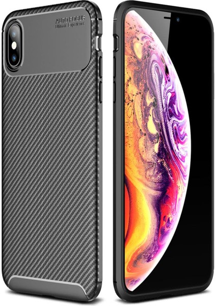 Apple iPhone Xs Max Kılıf Focus Karbon Silikon - Siyah