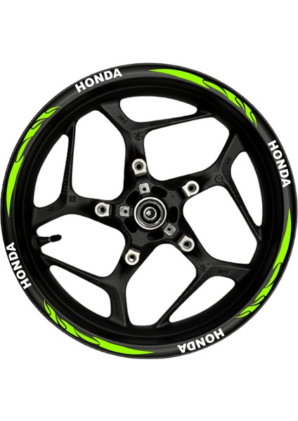 Honda Beyaz Yazılı Neon(Fıstık Yeşili) Pençe Şeritli