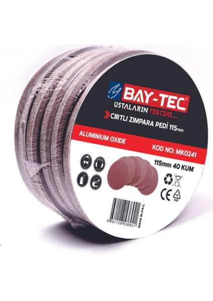 Cırtlı Zımpara 115MM 150 Kum (10 Adet)