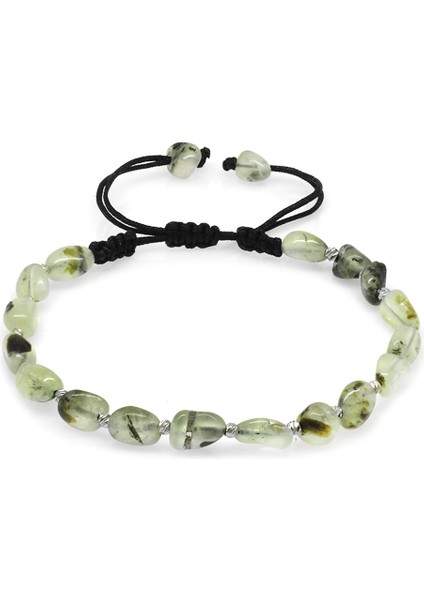 Makrome Örgülü Naturel Kesim Prinayt Doğaltaş Erkek Bileklik