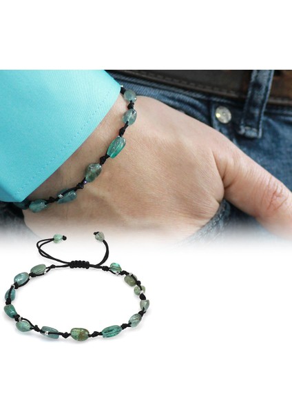 Makrome Örgülü Naturel Kesim Dorika Top Detaylı Larimar Doğaltaş Erkek Bileklik fiyatları