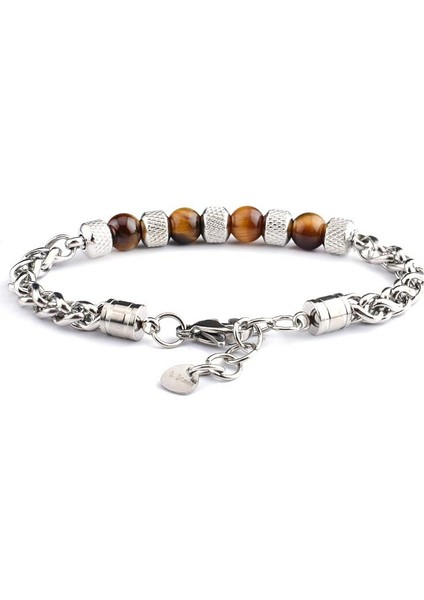 Kaplangözü&çelik Kombinasyonlu Uzunluk Ayarlanabilir Avangart Erkek Bileklik fiyatları